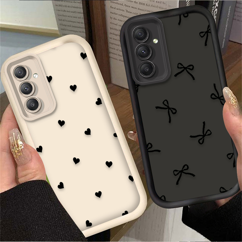Samsung Accessories Phone - Zwarte Liefdeshart Vlinderstrik Hoesje voor Samsung