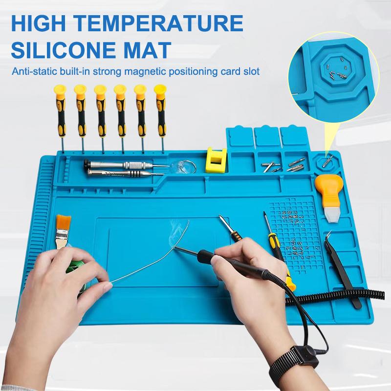 Phone Repair Kit - Antistatische siliconen hittebestendige tafelmat magnetische warmte-isolatie