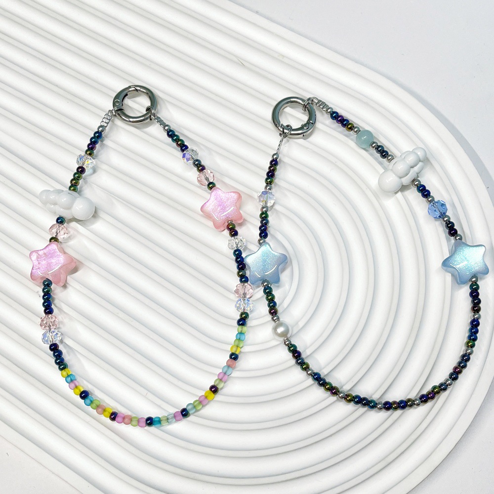 Phone Accessories For Teen Girls - HERLOOK Esthetische Cloud Star kralen telefoonketting