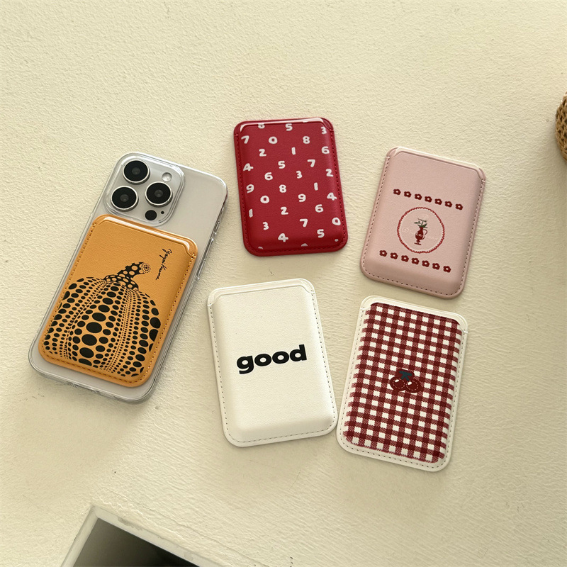 Phone Accessories For Teen Girls - Schattige cartoon PU lederen magnetische kaarthouder