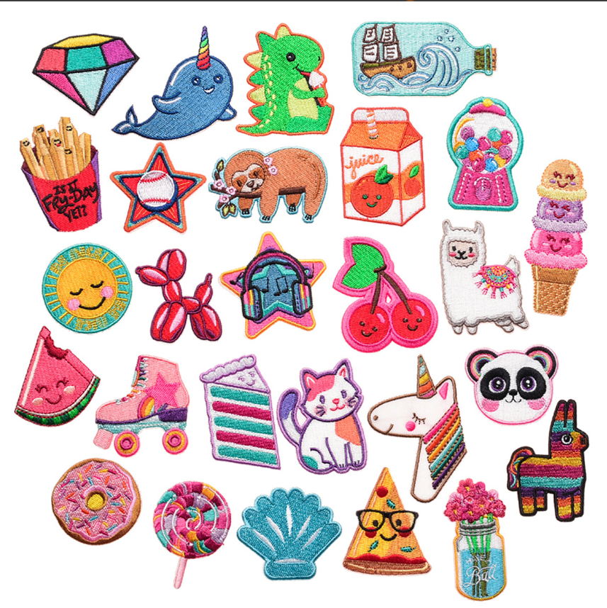 Phone Accessories Pictures - 10 Pcs Voedsel Dieren Borduren Flarden