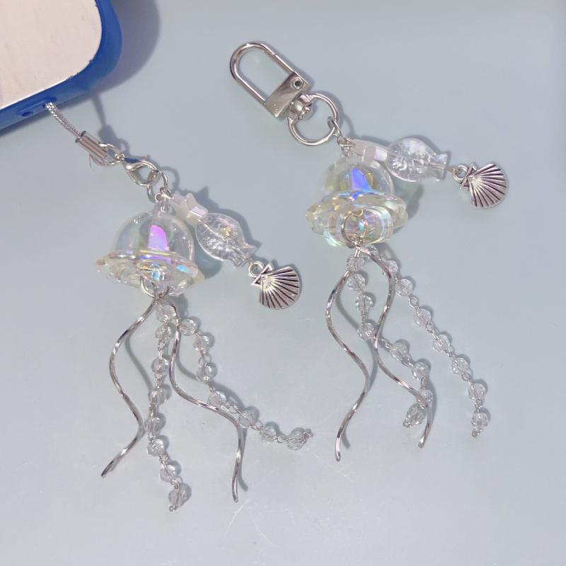 Phone Accessories For Teen Girls - Telefoonkoord met kralen, ster, zeeschelp, kwal,