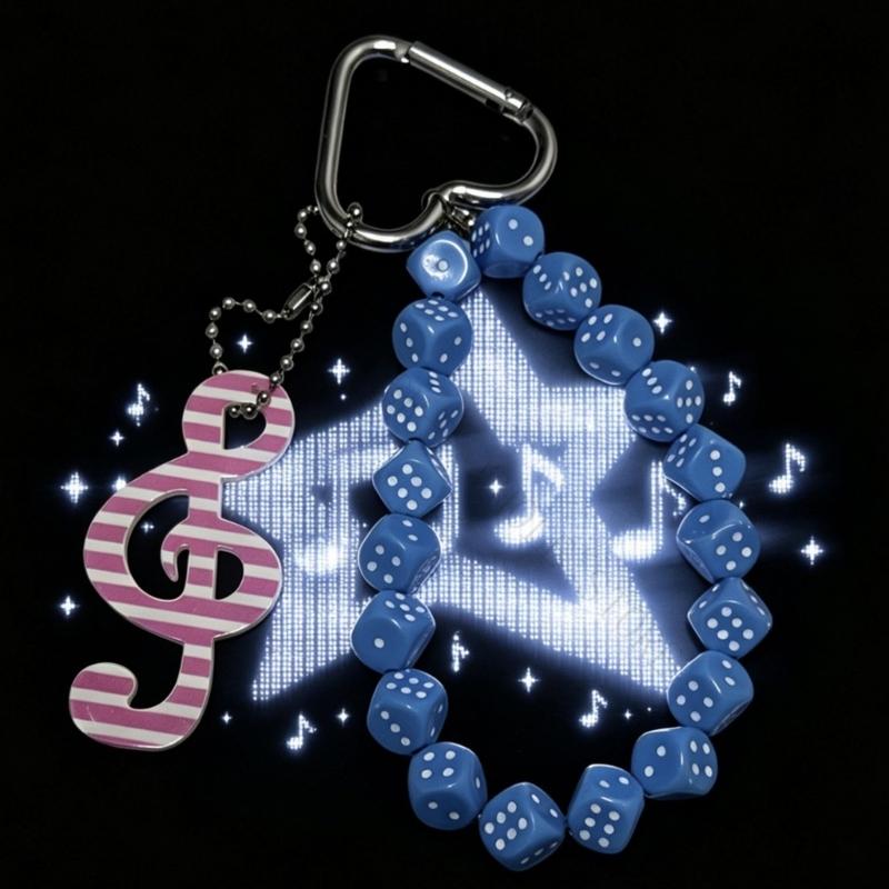 Phone Accessories For Teen Girls - R7UF Unieke handgemaakte kralen muzieknoot sleutelhanger