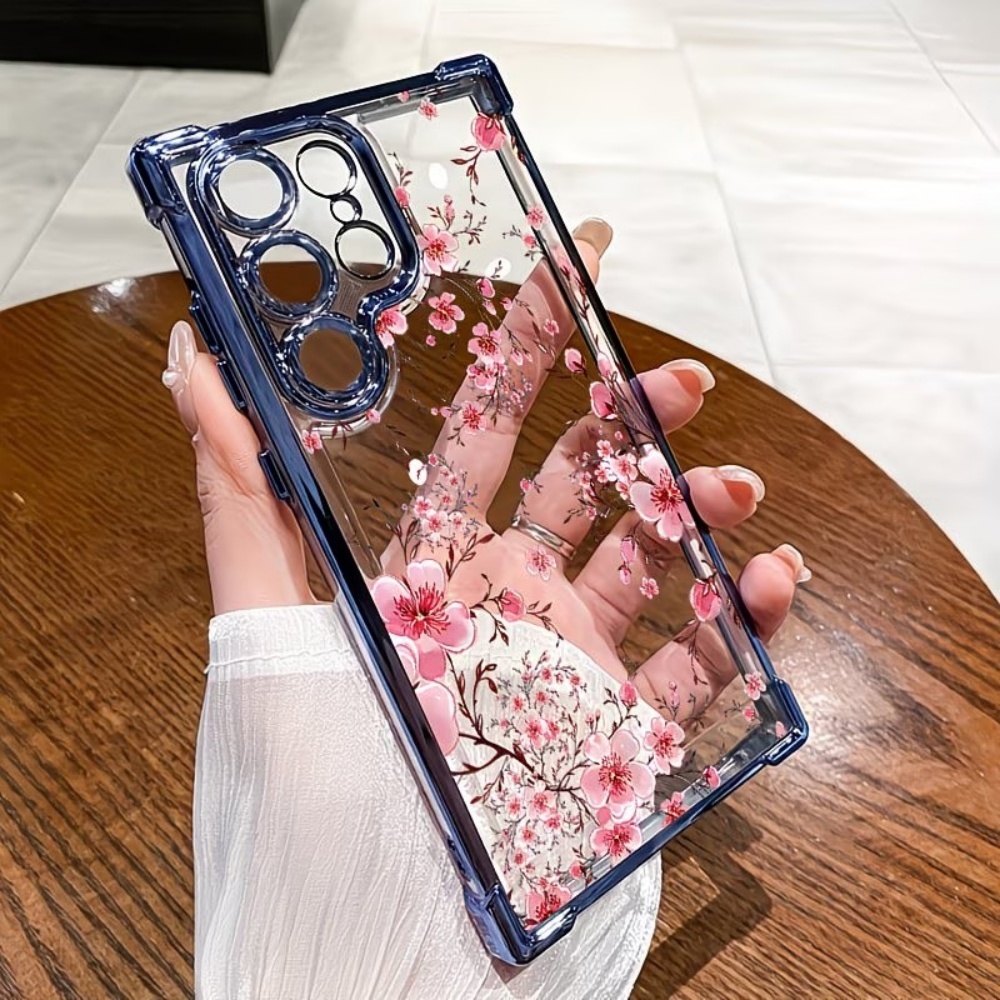 Samsung Accessories Phone - Cherry Blossom Elektrolytisch Geplateerde Vierhoekige Anti-Val