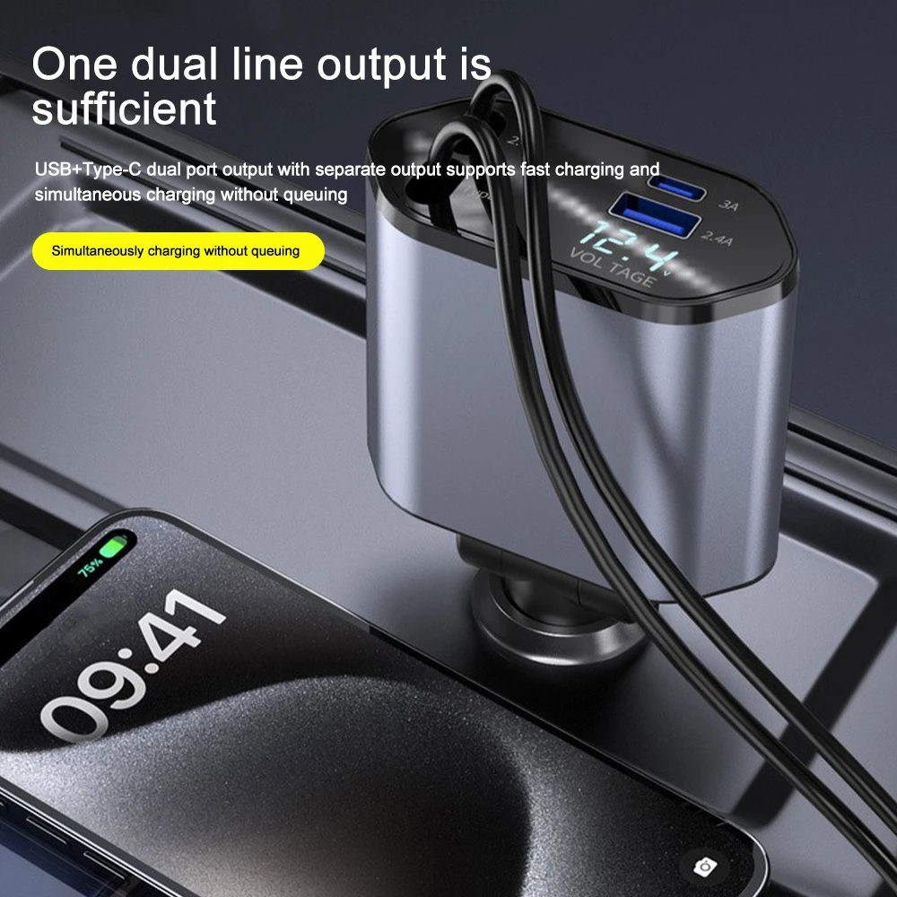 Autolader Adapter 120W Snel Op - Usb Data Cable recensie en prijs